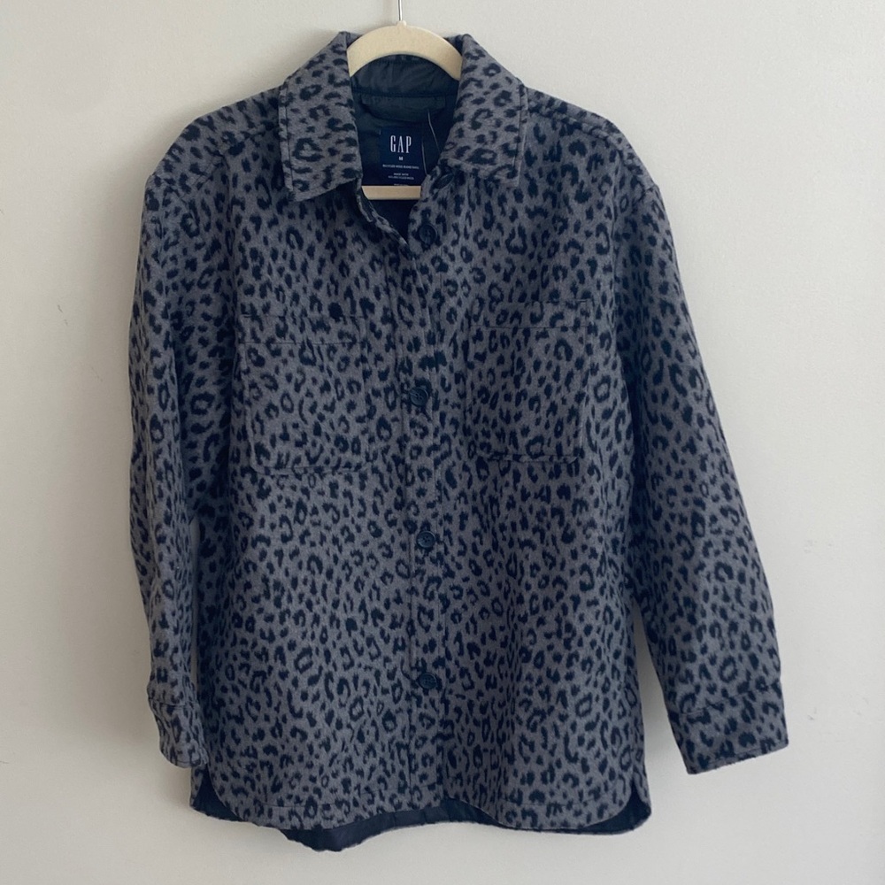 GAP Black and Gray Animal Print Jacket